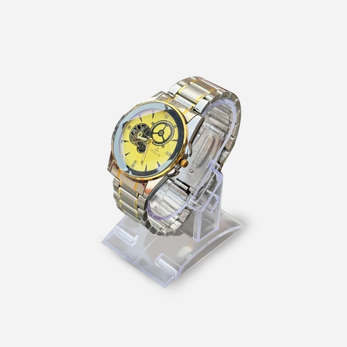Fitron Golden Dial Men's Watch | Luxury Two-Tone Steel Strap Watch for Men 2025