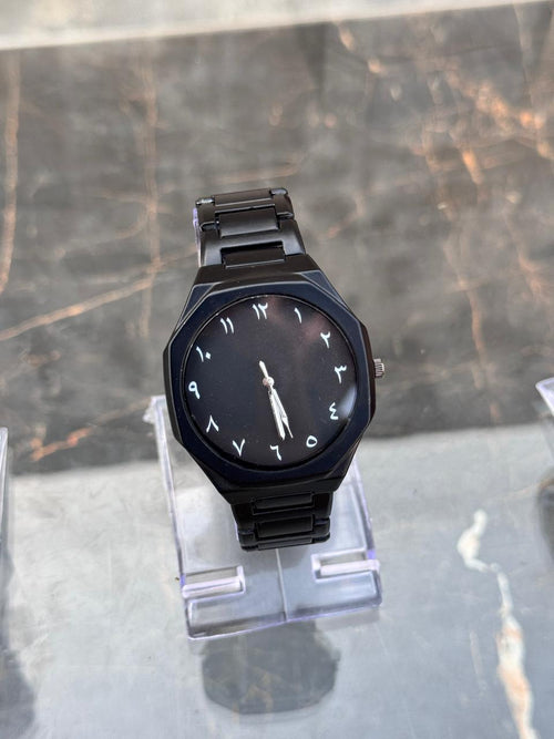 Arabic Aura Latest 2025 Watch for Men Boys| Matt Black Arabic Aura Watch for Men Women| Butterfly Clasp High Quality Watch